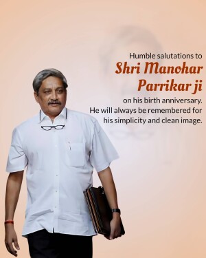 Portrait of Manohar Parrikar with a tribute message