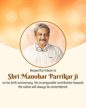Portrait of Shri Manohar Parrikar Ji with tribute text
