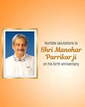 Portrait of Shri Manohar Parrikar with a tribute message