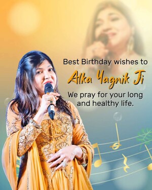 Alka Yagnik singing with birthday wishes
