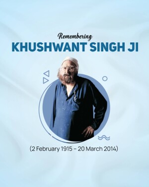 Portrait of Khushwant Singh, Indian author and journalist