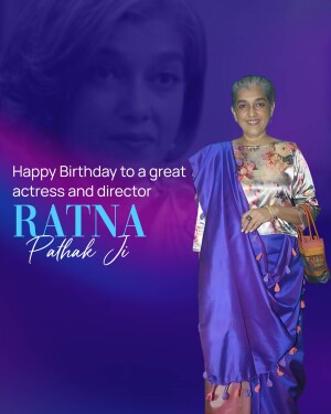Portrait of Ratna Pathak Shah with birthday greetings
