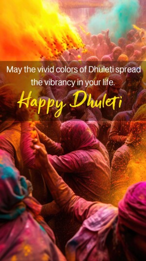 People celebrating Dhulleti with vibrant colors