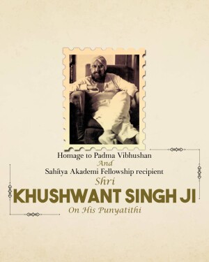 Image of Khushwant Singh on a commemorative stamp