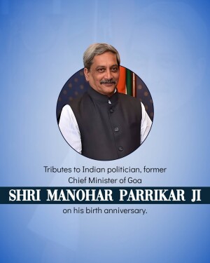 Portrait of Shri Manohar Parrikar, former Chief Minister of Goa