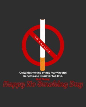 No smoking sign with a cigarette crossed out and text promoting quitting