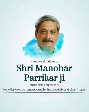 Portrait of Shri Manohar Parrikar with a tribute message