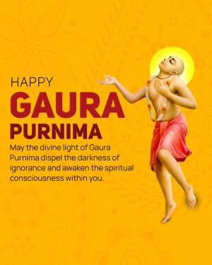 Image depicting Lord Chaitanya Mahaprabhu celebrating Gaura Purnima