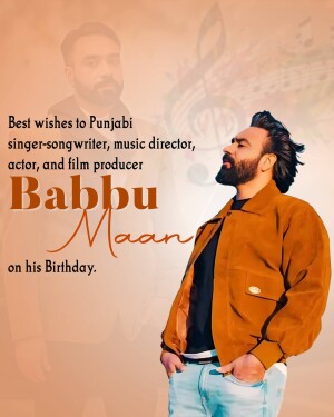 Portrait of Babbu Maan with birthday wishes