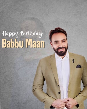 Portrait of Babbu Maan with birthday greetings