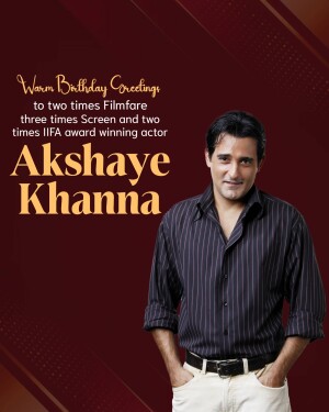 Akshaye Khanna portrait with birthday wishes