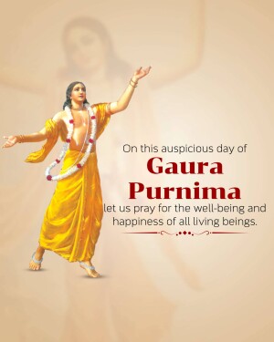 Image depicting Lord Chaitanya Mahaprabhu celebrating Gaura Purnima