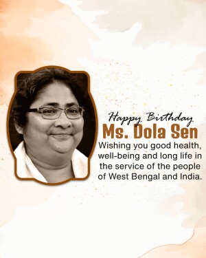 Birthday greeting card featuring Ms. Dola Sen