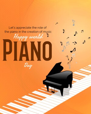 Image celebrating Piano Day with a piano and musical notes.