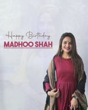 Portrait of Madhoo Shah celebrating her birthday