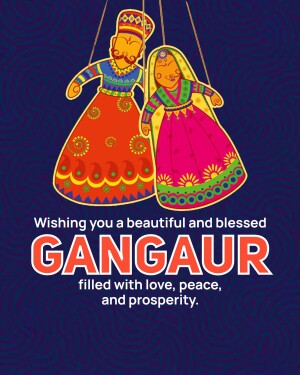 Colorful puppets with Gangaour festival wishes
