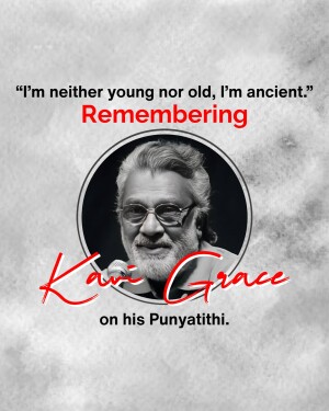 Portrait of Kavi Grace with a quote about remembering