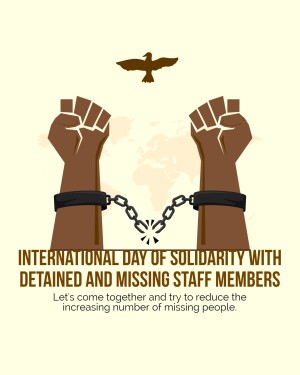 Image depicting hands breaking chains with a bird flying above, representing solidarity with detained and missing staff.