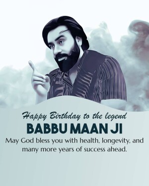 Portrait of Babbu Maan with birthday wishes