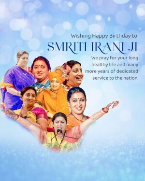 Collage of Smriti Irani with images of women in traditional Indian attire