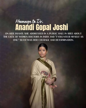 Portrait of Dr. Anandi Gopal Joshi, a pioneering Indian female doctor.