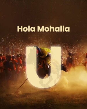 Image depicting the Hola Mohalla festival with a prominent 'U' shape.