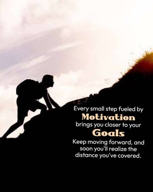 Silhouette of a man climbing a hill with motivational text overlay