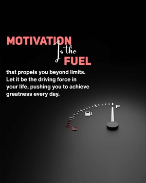 Motivational image with a fuel gauge and text