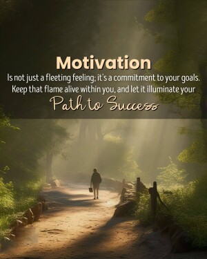 A person walking down a path towards a bright light, with motivational text overlayed.