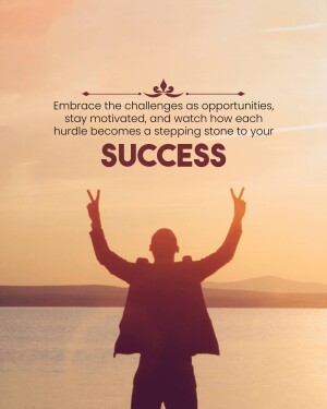 Silhouette of a person celebrating success against a sunset backdrop