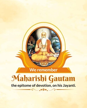 Image of Maharishi Gautam with text commemorating his Jayanti