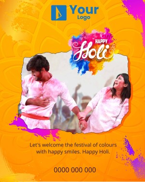 Couple celebrating Holi with colors