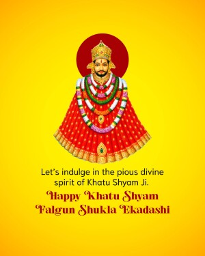 Image of Khatu Shyam Ji with festive text