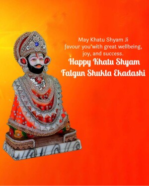 Image of Khata Shyam deity with festive greetings
