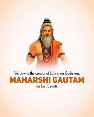 Image of Maharshi Gautam with text celebrating his Jayanti