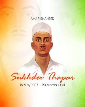 Portrait of Sukhdev Thapar, an Indian revolutionary