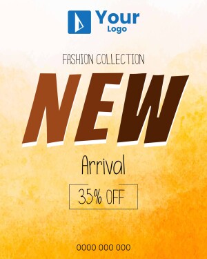 Fashion collection new arrival sale advertisement with 35% off