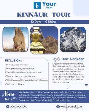 Kinnaur Tour Package Flyer with scenic views and inclusions