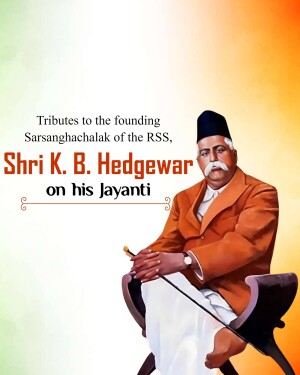 Portrait of Shri K. B. Hedgewar, founder of the RSS