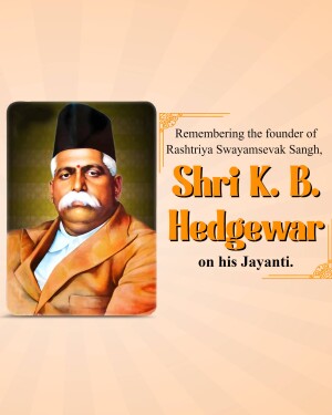 Portrait of Shri K. B. Hedgewar, founder of Rashtriya Swayamsevak Sangh
