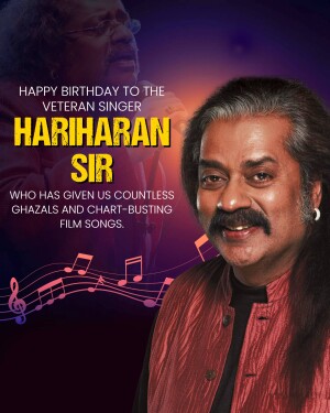 Image of Indian singer Hariharan with birthday greetings