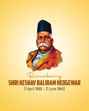 Portrait of Keshav Baliram Hedgewar, founder of the Rashtriya Swayamsevak Sangh (RSS)