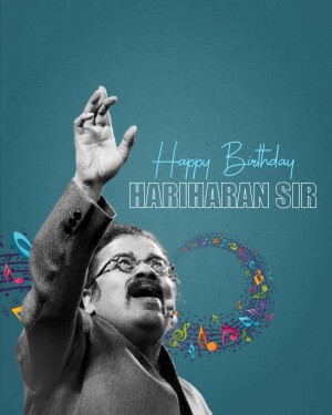 Portrait of Hariharan with birthday wishes