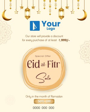 Eid al-Fitr Sale advertisement with discount offer