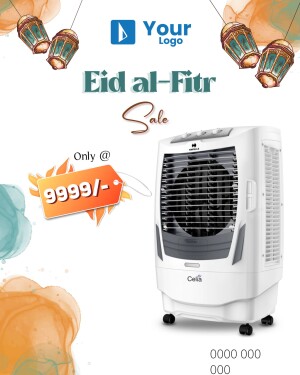Eid al-Fitr sale advertisement featuring a cooler