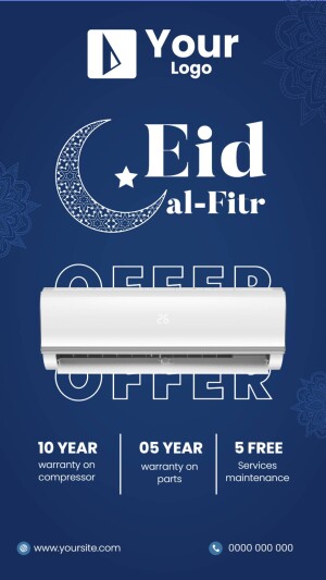 Eid al-Fitr promotional poster for air conditioner offer