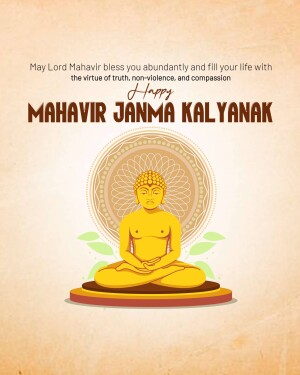 Image depicting Lord Mahavir for Janma Kalyanak celebration