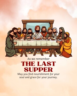 Illustration of The Last Supper with Jesus and his disciples