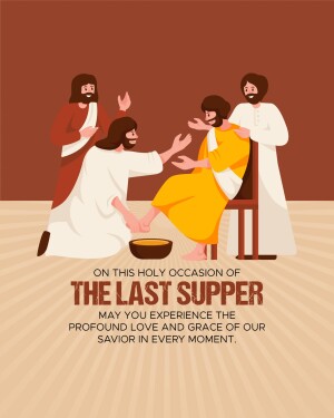 Illustration depicting the washing of the feet during the Last Supper.
