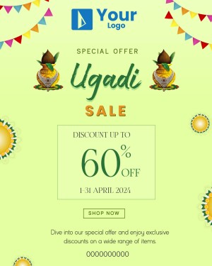 Ugadi Sale Offer with discount and festive decorations